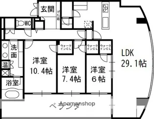 グレンパーク梅田北【15階】の間取り