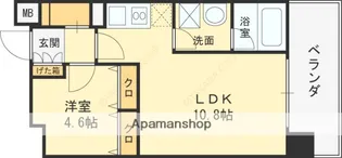 レジュールアッシュ福島【12階】の間取り
