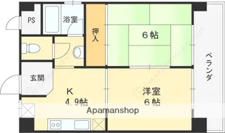 菅北ハイツ【5階】の間取り
