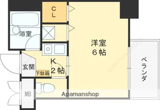 セレッソコート梅田東【6階】の間取り