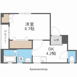 1Kの間取り画像