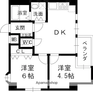 B−LIBERI【303号室】の間取り