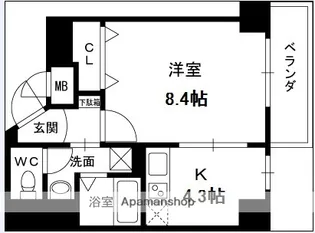 WILLDO南森町【3階】の間取り
