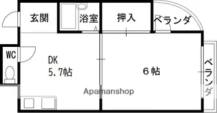 コーポインデアン【3階】の間取り