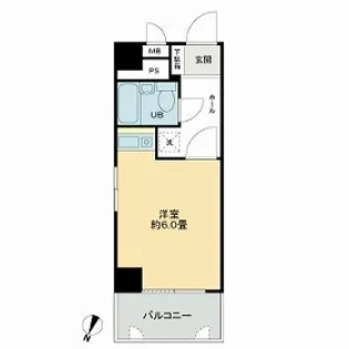 ライオンズマンション靱公園第2【3階】の間取り