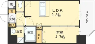 プレサンス野田阪神駅前ザ・プレミアム【15階】の間取り