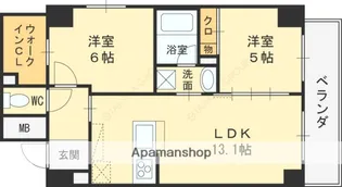 フェビエンローズ【6階】の間取り