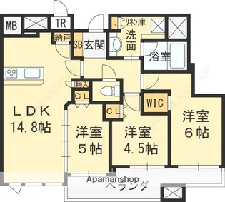 シティタワー梅田東【32階】の間取り