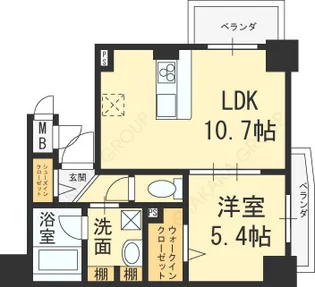 ベラ・ルーナ北梅田【4階】の間取り