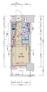 プレサンス扇町駅前【0608号室】の間取り