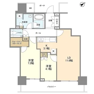 ザセントラルマークタワー【18階】の間取り