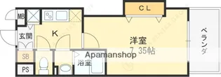 LUXE天神橋【5階】の間取り