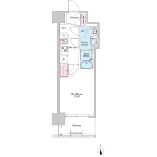 BPRレジデンス新梅田【0802号室】の間取り