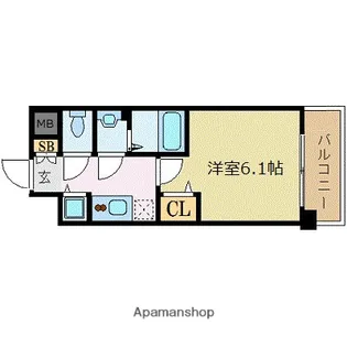 プレサンス南森町駅前【5階】の間取り