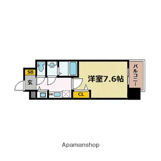 プレサンス野田阪神駅前ザ・ファースト【7階】の間取り