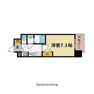 プレサンス野田阪神駅前ザ・ファースト【404号室】の間取り