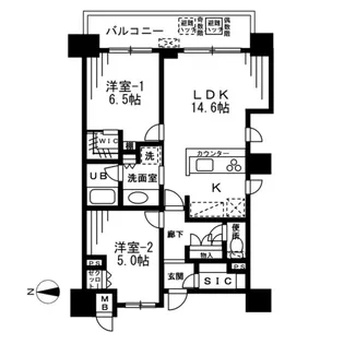 ザ・パークハビオ天満橋【13階】の間取り