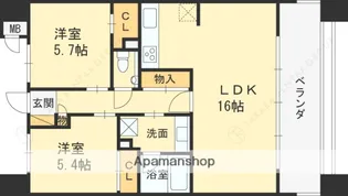 ヴィストゥール大阪城北【5階】の間取り
