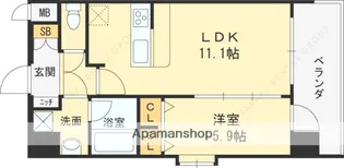 スプランディッド梅田北【602号室】の間取り
