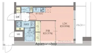 プレジオ弁天町EURO【3階】の間取り