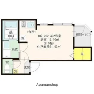 ハーモニーテラス淡路2【2階】の間取り