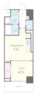 リュエルうめきた【2階】の間取り
