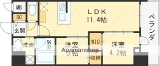 セレニテフラン梅田【12階】の間取り