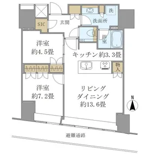 BRILLIATOWER堂島【7階】の間取り
