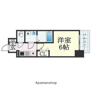 エスリード弁天町ルシェンテ【9階】の間取り
