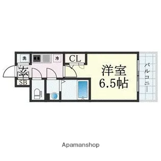 エスリード弁天町ルシェンテ【9階】の間取り