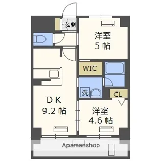 エステムコート難波WESTSIDEⅡ ベイフレックス【5階】の間取り