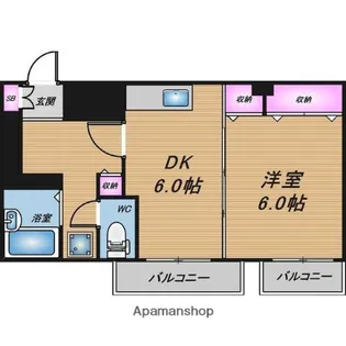 シャトー波除【10階】の間取り