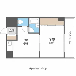 シャトー波除【6階】の間取り