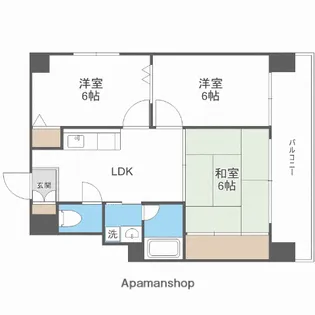 シャトー弁天弐番館【8階】の間取り