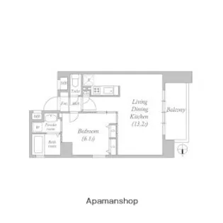 ベルフェリーク天満橋【14階】の間取り