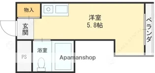 グリシーヌ弁天町【606号室】の間取り