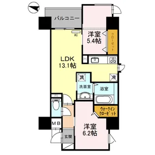 Lazo福島【8階】の間取り