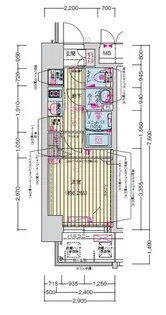 プレサンス天神橋筋六丁目ヴォワール【0701号室】の間取り