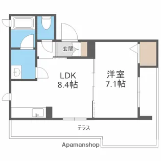 エムズ・シャーメゾン北梅田【101号室】の間取り
