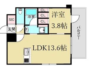 ファインレジデンス福島海老江【8階】の間取り