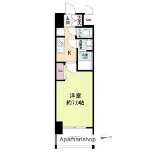 プライムアーバン南森町【9階】の間取り