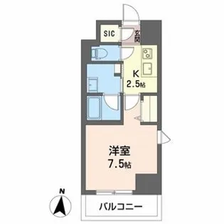 ロイヤルパークヒルズうめきた【7階】の間取り