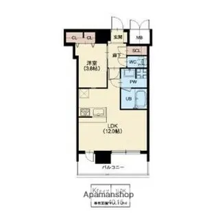 スプランディッド十三本町【15階】の間取り