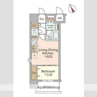 ジオエント福島野田レジデンス【2階】の間取り