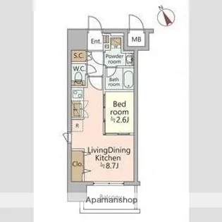 ジオエント福島野田レジデンス【9階】の間取り