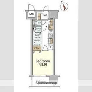 ジオエント福島野田レジデンス【1004号室】の間取り