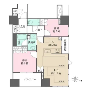 ザ・パークハウス大阪梅田タワー【11階】の間取り