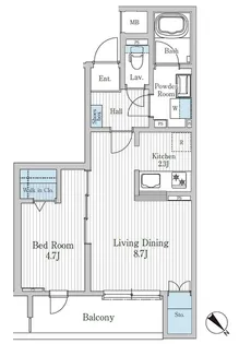 モクシオン大阪ベイ【1階】の間取り