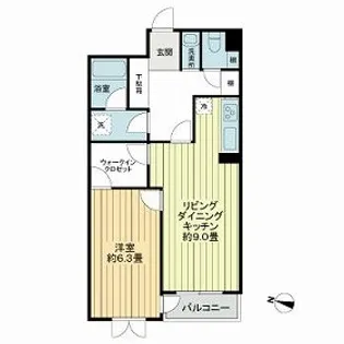 カプリース茶屋町東【5階】の間取り