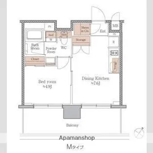ジオエント梅田北リバーフロント【1002号室】の間取り